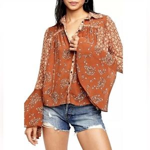 Free People Serena Printed Blouse